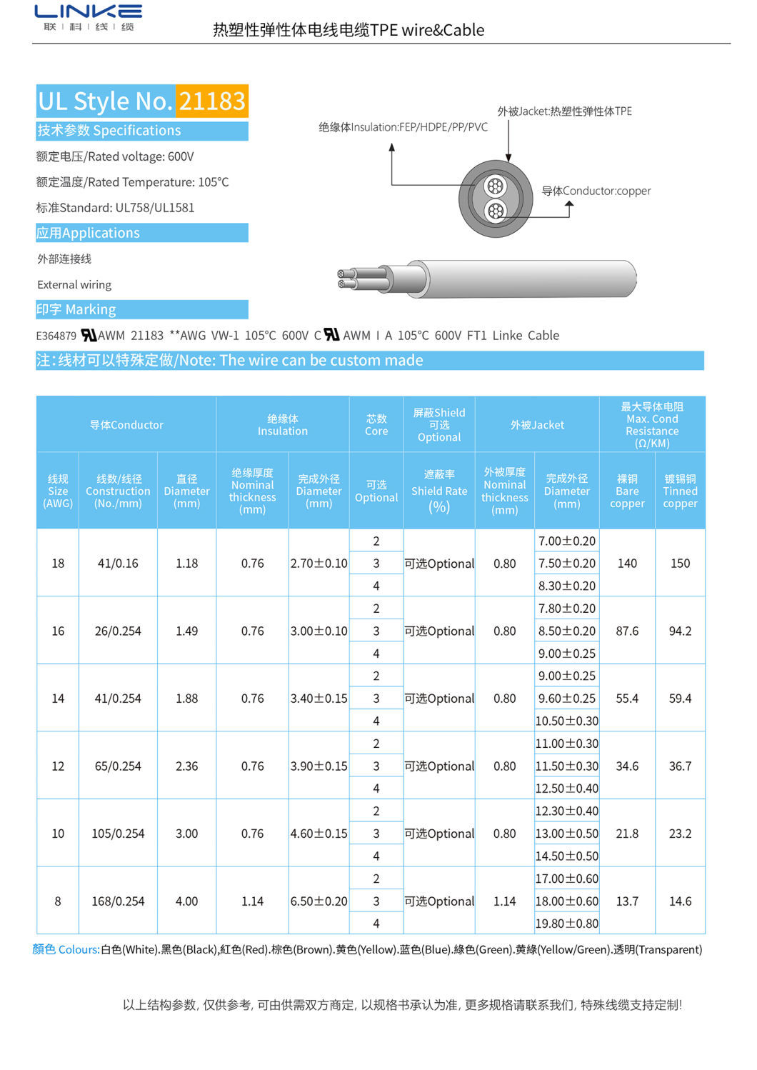 High Speed 600V Rated Voltage Solid Bare Copper Cable for Customized Electric Equipment