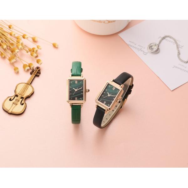 Rectangle Custom Design Fashion Ladies Watch Rose Gold Plating