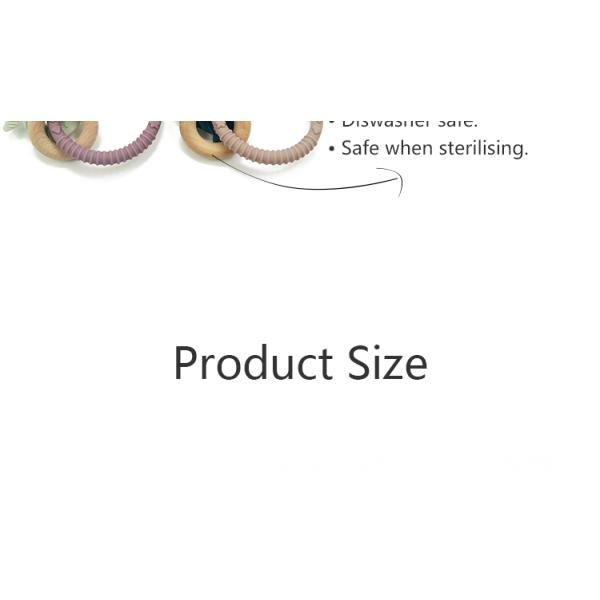 Pure Silicone FSC Certified Wooden Teething Ring For 12 Months Infant
