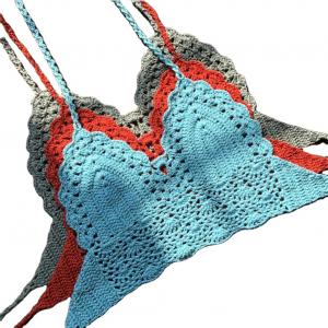 Buy cheap Niris Lingerie New Fashion Knit Crochet Cami Women Bralette Halter Neck Crop Tops Summer Beach Bikini product
