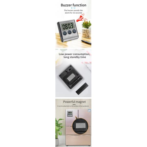 DTH-23 Digital Count Up And Down Magnetic Timer Clock With Alarm Fast Setting For Cooking Digital Countdown Kitchen Timer