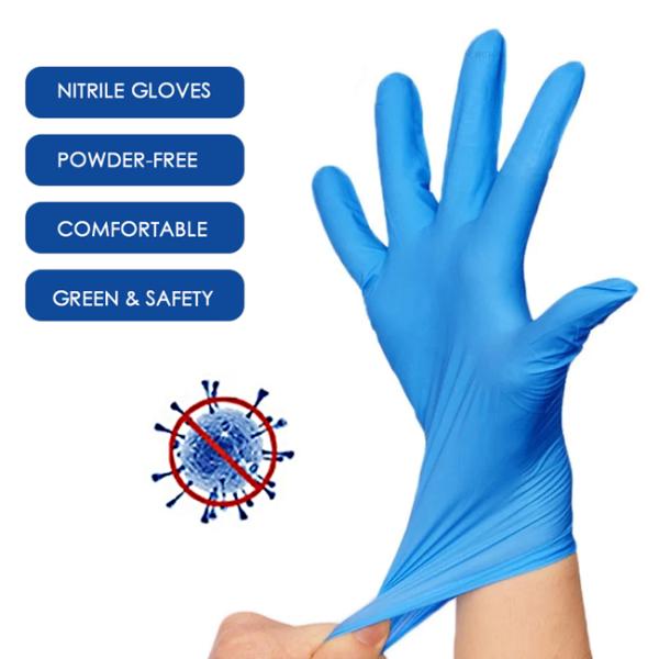 EN455 Latex Free Textured Medical Nitrile Examination Gloves