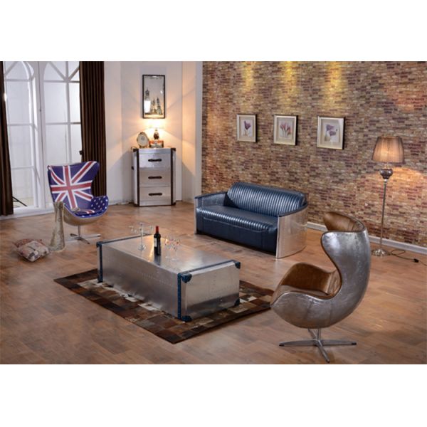 Nidea #8801 Retro Distressed Aluminum Rivet Industrial Design Adjustable Height for Egg Chair for Home Office Living Room Hotel