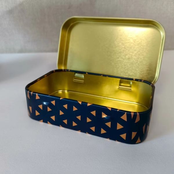 Vintage Printed Cookie Mint Tin Box Metal Packaging for Tea Snus Saffron Mini Rectangle Tin Box with Lid