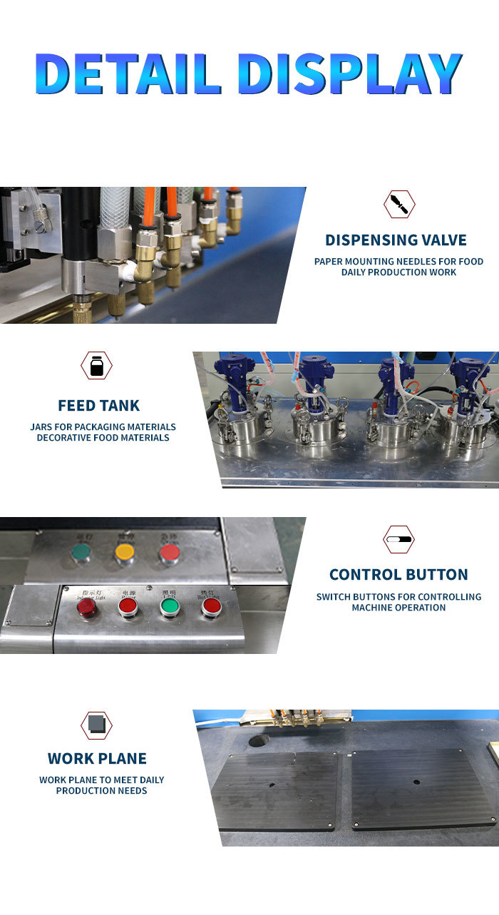 Automatic 4 Colors Dual-station Visual Chocolate Decorating Machine Ice Cream Making Machine