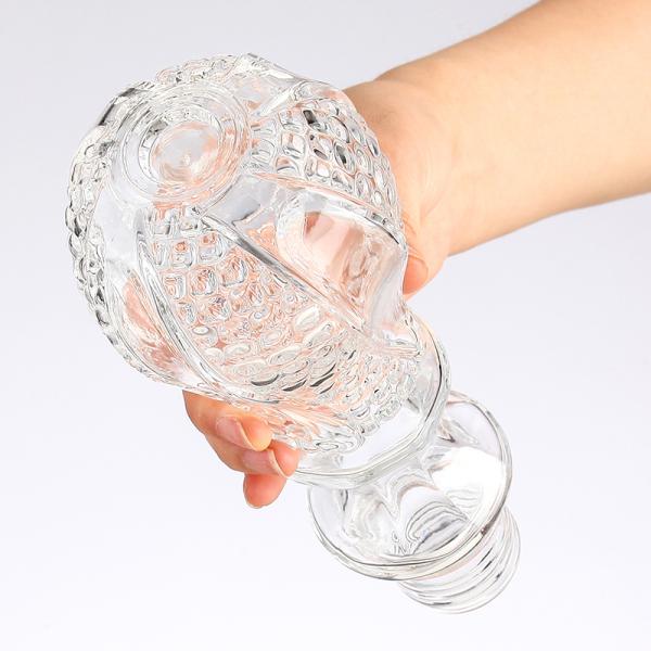 Glass Small Wine Bottle with Embossed Engraved Mini Liquor Decanter Stopper Lid 50ml 100ml