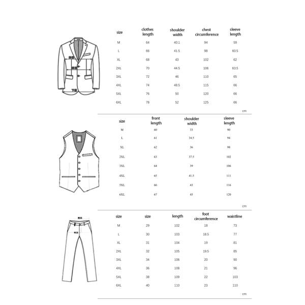 Other Mens Office Suit Single Button 3 Pieces Single Breasted Plus Size Suits Blazer
