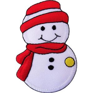 China Christmas Snowman Custom Embroidered Patch Iron / Sew On Decoration XMAS Applique Badge on sale