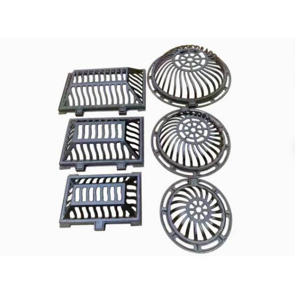 Square Protrusion Cast Iron Gully Grate with Spray Paint for Heavy Duty Waterflow C250 Drain Cover
