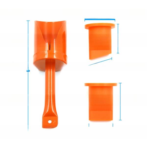 Orange Plastic Mortar Angled Nozzle Straight Nozzle Set with Metal Filling Scoop