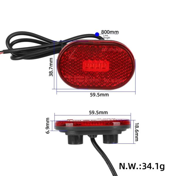 Xiaomi Mi5 Plus Compatible Electric Scooter Rear Tail Light Brake Warning Light Black