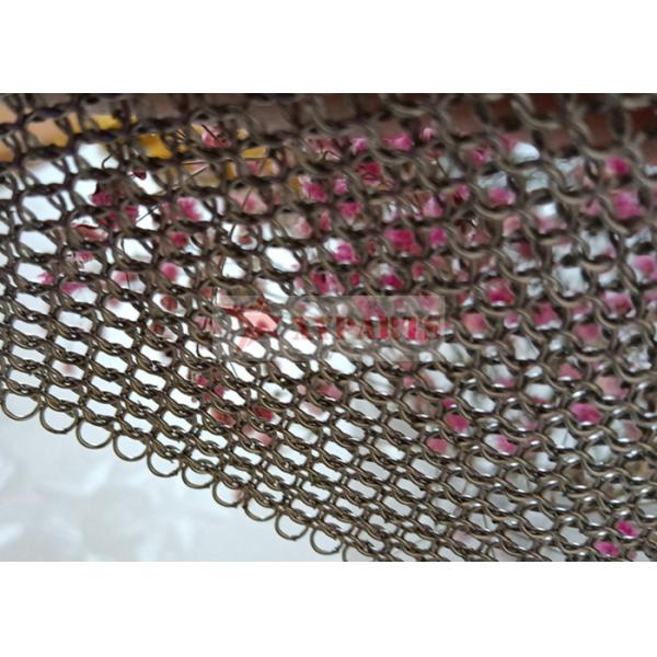 0.8x7mm Welded Type Stainless Steel Mesh Curtain For Interior Decoration Ring Mesh Curtain