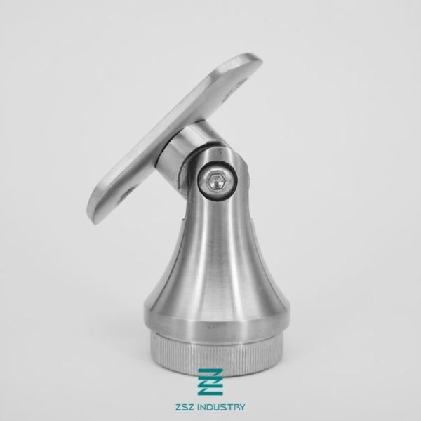 Height 60 - 125mm Stainless Steel Handrail Brackets Support With Direction Adjustable Curved Reception