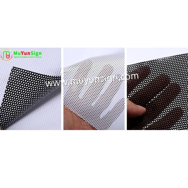 One Way Vision Perforated Film Printable Adhesive Vinyl For Metro Wraps