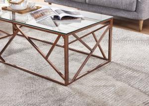 Buy cheap Electroplate Rose Gold Plating SS Frame Modern Coffee Table product