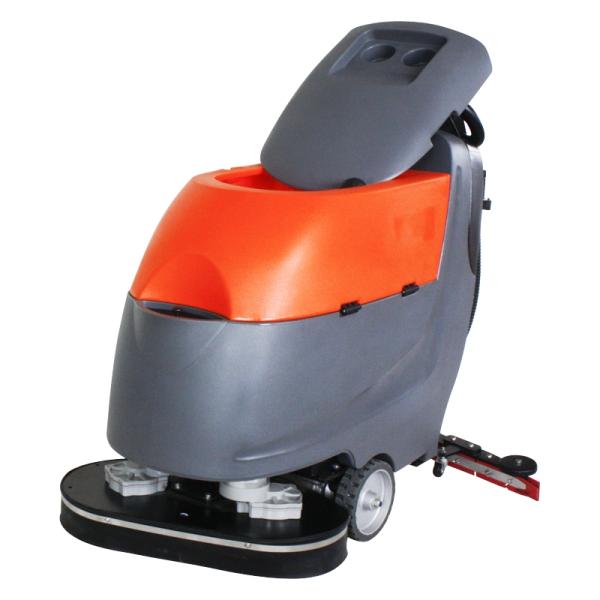 Walk Behind Two Brushes Commercial Hard Floor Cleaner Machine High Efficiency