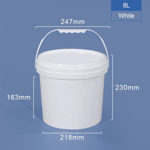 liquid fertilizer PP Round Plastic Bucket With Lid Handle Printing with Heat Transfer