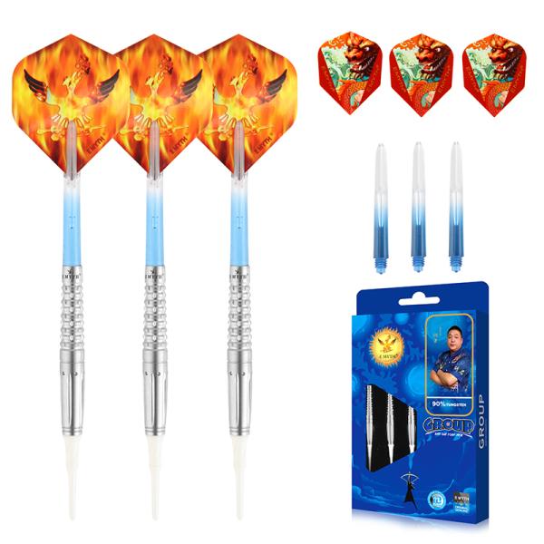 E Myth Dart Player Hu Jun 2BA Tungsten Darts Set 18G 20G 22G