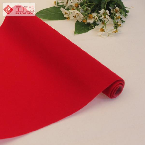 Non Woven Velvet Flock Fabric Red Plain For Jewellery Box / Case