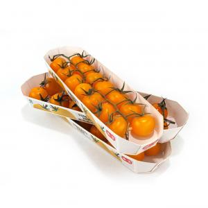 China Cherry Tomato Fruit And Veg Cardboard Boxes , Compostable Paper Food Boat Tray on sale