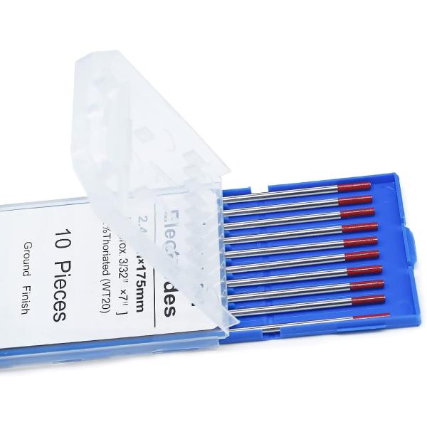 Unleash Your Tig Welding Potential with WT20 3/32 2.4mm*175mm Red Tungsten Electrodes