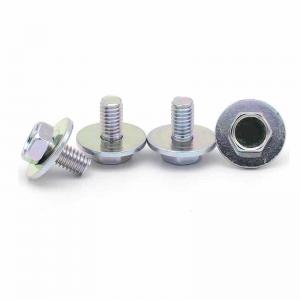 Buy cheap Car Frame Fixed Hex Head Bolt With Washer Grade 8.8 Color Zinc Carbon Steel product