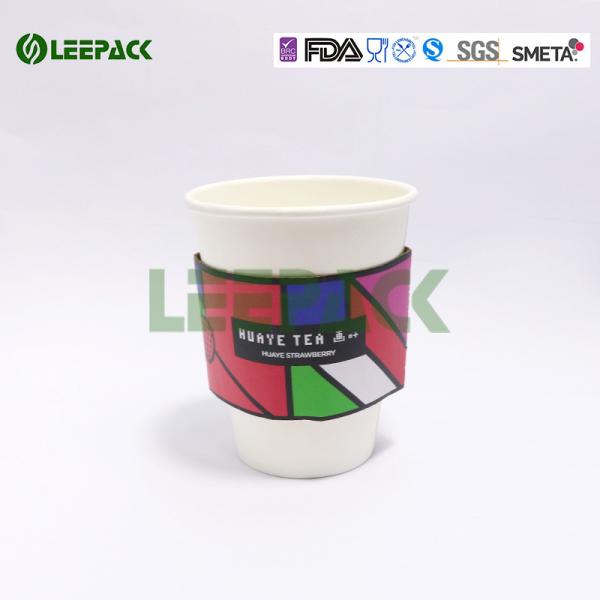 8oz To 20oz Single Wall Paper Cups , White Coffee Paper Cup With Lid And Sleeve