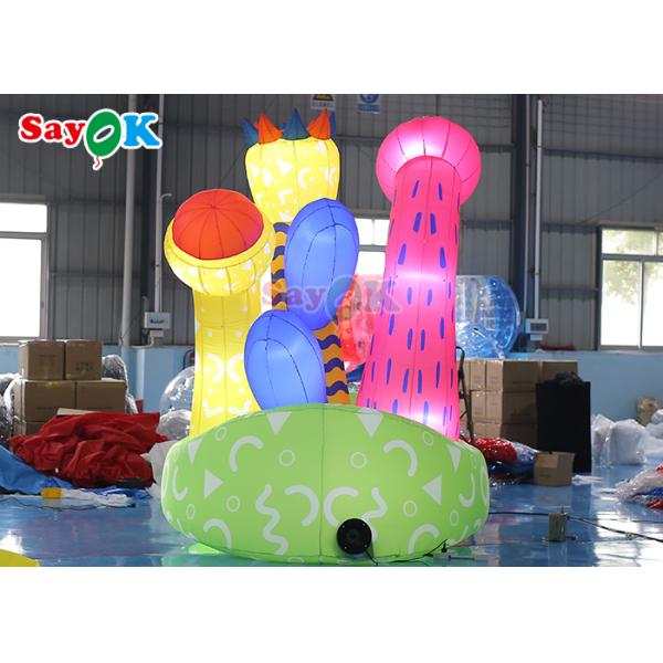 190T Oxford Cloth 3D Inflatable Flower Model For Outdoor Advertising Promotion Display