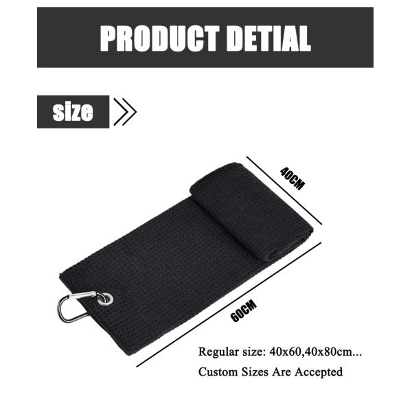 custom woven pattern embroidered transfer print golf towel for golf waffle super absorbent sublimation