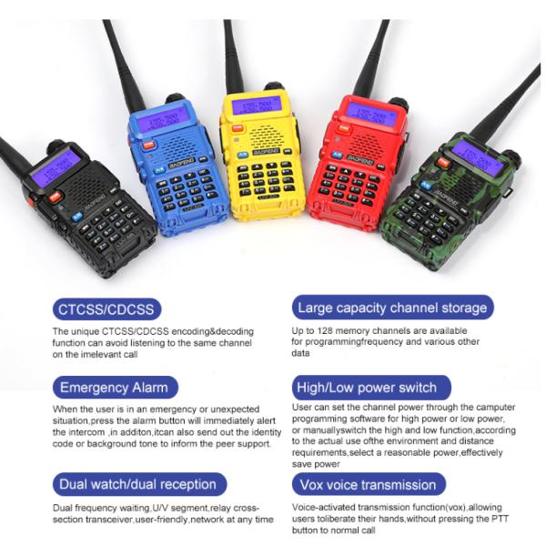 1800mAh Dual Band Two Way Radio Uv 5r Walkie Talkie 128 Channles