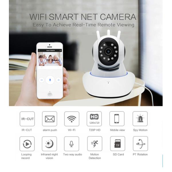 CMOS H.264 HD Wifi Camera 360 Degree Human Motion Tracking Sound Detection