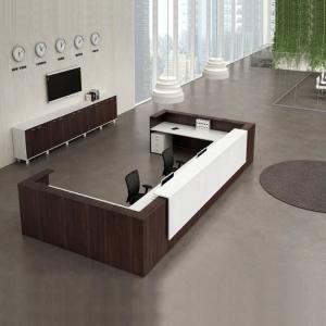 China Salon Front Office Reception Desk Modern Style With Melamine Panel on sale