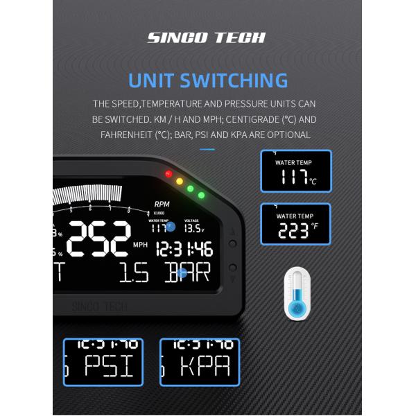 12v Vehicle LCD Screen Digital Water Temp Gauge For Race Car