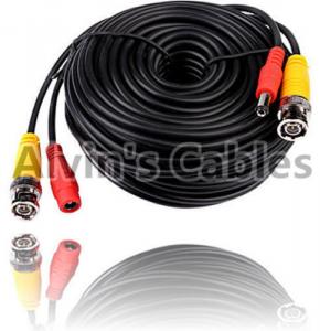 China 20 Meters BNC Coaxial Cable DC Power Cable Black Color For CCTV Camera DVRs on sale