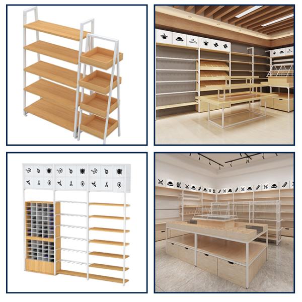 Steel Frame And Wood Light Duty Retail Shop Display Stands