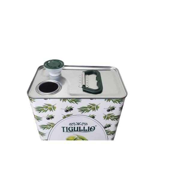 DADI 3L Rectangular Food Oil Can Empty Tin Metal Tin Can with Spout Lid Durable Tinplate