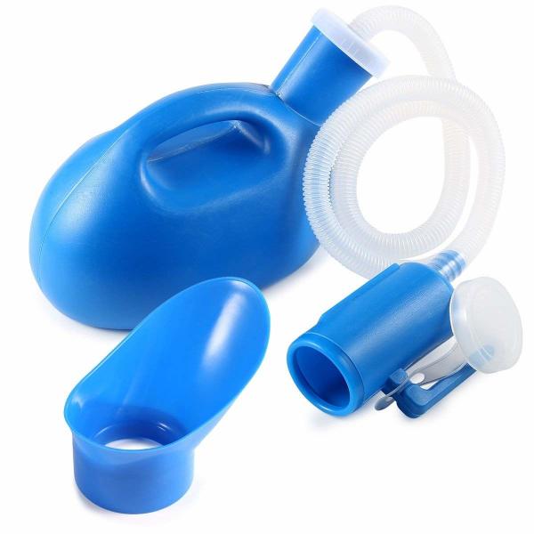 Quality Portable male urinal with lid, Men's urinal,Re-Useable male urine bottle,disposable medical urinal 2000ml,Blue, for sale