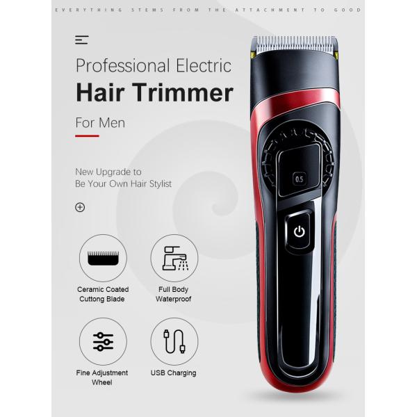 100% Waterproof Cordless Hair Trimmer LED Display Pro Home Barber Kit
