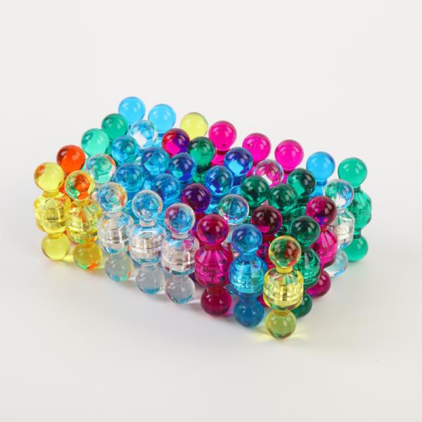 7 Colors Transparent N35 Neodymium Magnetic Board Pins For Whiteboard