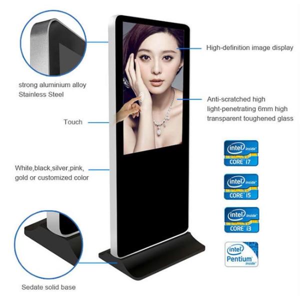 Interactive Kiosk Touch Screen 55 Inch Floor standing LCD Display All In One PC
