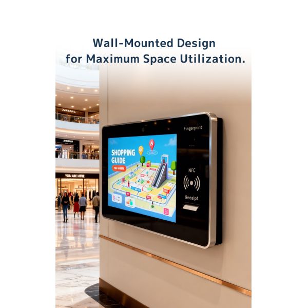 21.5" Android Wall-Mounted Self-Service Payment Kiosk WiFi Touch Screen Bill Terminal Printer Scanner OEM