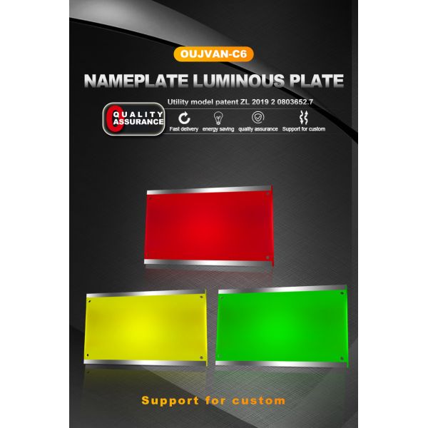 LED Nameplate Light Signal Indicator IP50 Acrylic Machine Nameplate Lamp