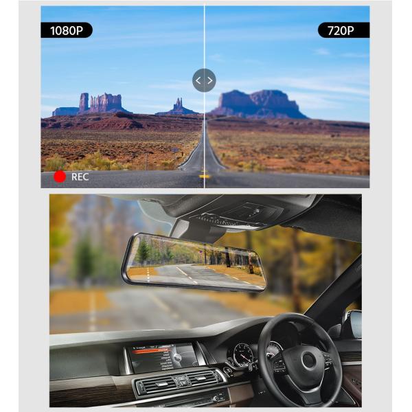 IP57 Waterproof Car DVR Camera Mirror Monitor 1080P HD