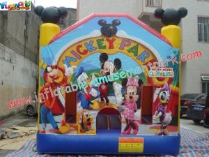 Buy cheap 0.55mm PVC Tarpaulin Kids Mickey Mouse Inflatable Moonwalk Commercial Bouncy Castles product