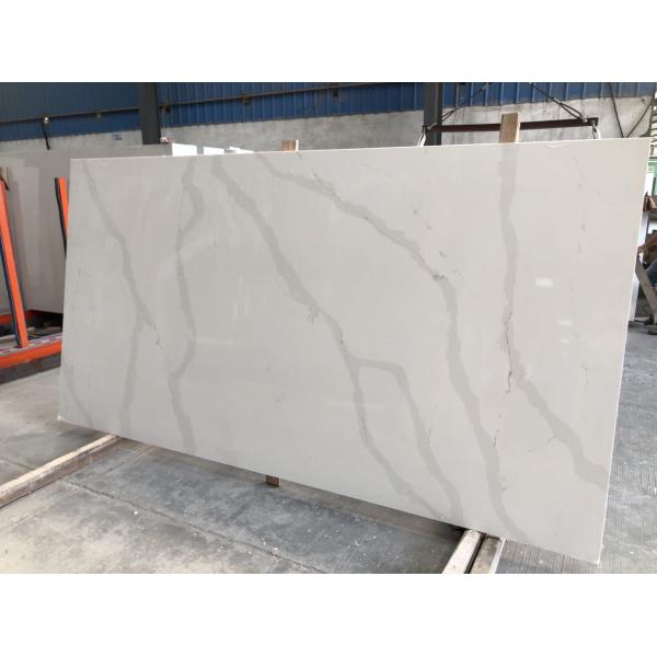 White Gold Artificial Calacatta Quartz Stone Table Top Slab For Kitchen Counter Top
