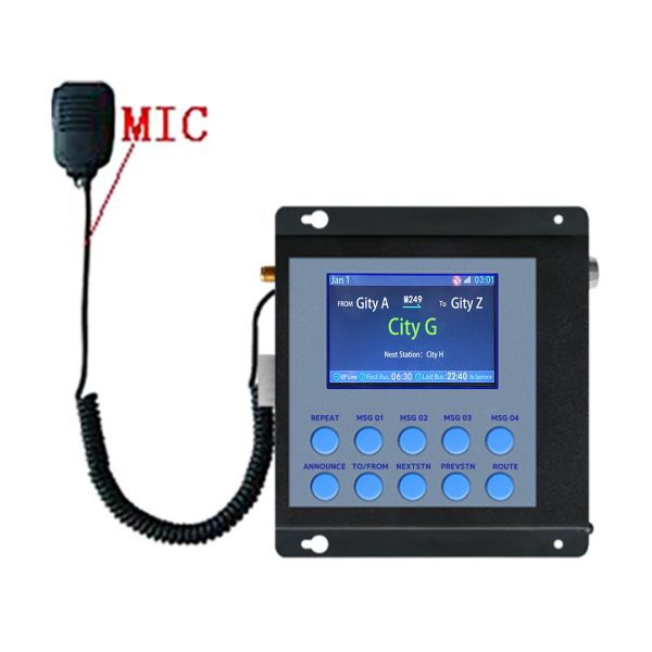 MJK New Arrival Metal Black Bus Train Announcement System Broadcaster with GPS Automatic Bus Stop Announcer