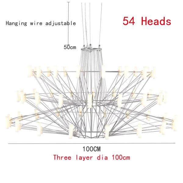 Nordic design Led Chandelie three-story Coppelia modern led chandeliers(WH-MI-91)