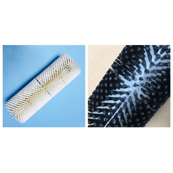 Industrial Grade Zig-Zag Modular Roller Brush with Customizable Bristles for Partial Replacement
