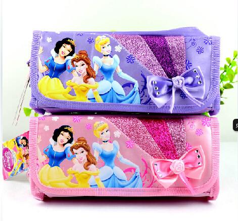 Quality Purple / Pink Disney Princess Plush Pencil Bag with Zipper For Promotion Gifts for sale