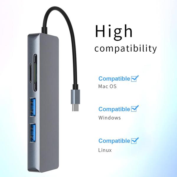 11 In 1 USB-C Hub Type-C To HDMI USB3.0 USB2.0 SD TF Adapter Hub with Card Reader